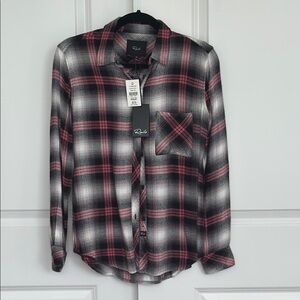 Rails Black and Pink Button Down Shirt